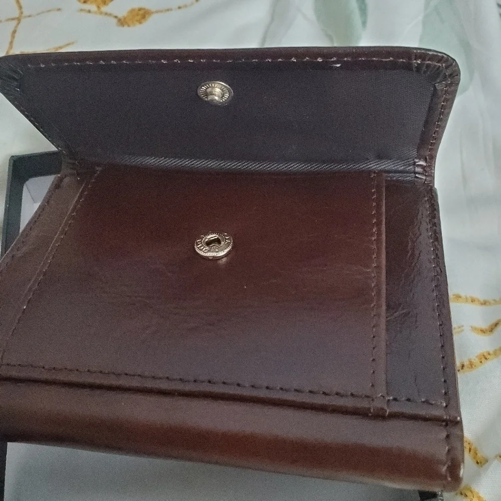 Leather men's wallet engraved NEW